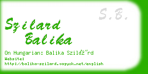 szilard balika business card
